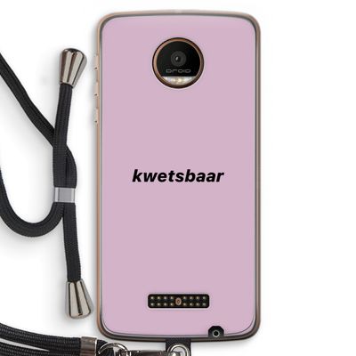 kwetsbaar: Motorola Moto Z Force Transparant Hoesje met koord