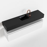 Toiletmeubel Mondiaz Andor | 120 cm | Meubelkleur Talc | Lex vrijhangend wastafel Urban Midden | 1 kraangat