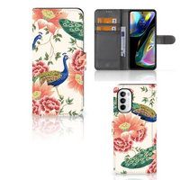 Telefoonhoesje met Pasjes voor Motorola Moto G52 | Moto G82 Pink Peacock - thumbnail