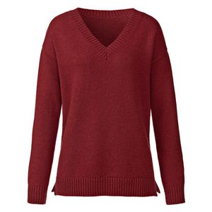 Gebreide pullover van lamswol, papaja Maat: 36/38