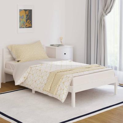 Bedframe massief grenenhout wit 100x200 cm