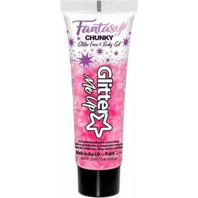 Paintglow Chunky Glittergel voor lichaam en gezicht - lichtroze - 12 ml