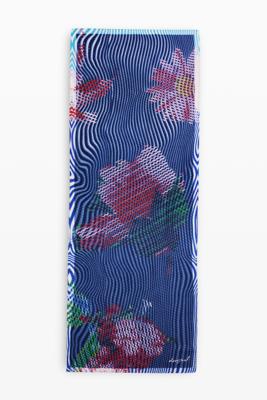 Rechthoekige foulard bluestrip - BLUE - U