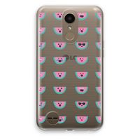 Smiley watermeloenprint: LG K10 (2017) Transparant Hoesje