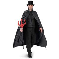 Halloween Duivel/Vampier verkleed cape met opstaande kraag - voor volwassenen - zwart - polyester