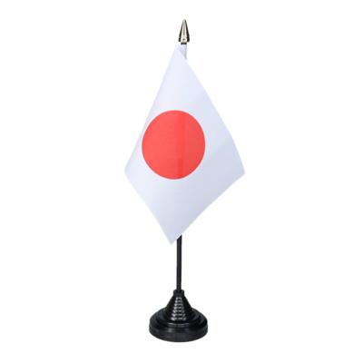Vlag Japan tafelvlaggetjes - 1x stuks - 10 x 15 cm vlag - met zwarte standaard