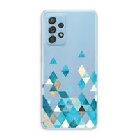 Gekleurde driehoekjes blauw: Samsung Galaxy A73 Transparant Hoesje