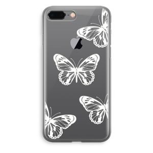 White butterfly: iPhone 8 Plus Transparant Hoesje