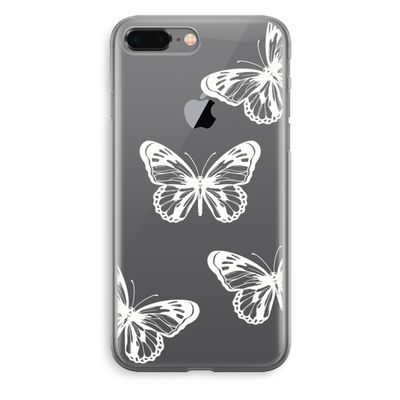 White butterfly: iPhone 8 Plus Transparant Hoesje