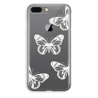 White butterfly: iPhone 8 Plus Transparant Hoesje