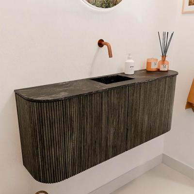 Toiletmeubel Mondiaz Joya Dlux | 103.2 cm | Meubelkleur Shadow | Faye wastafel Lava Wasbak Midden | Zonder kraangat(en)