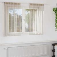 VidaXL Voile gordijn met gordijnen 2 pcs zand 140 x 140 cm polyester