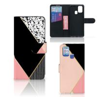 Samsung Galaxy M31 | Book Case | Zwart Roze Vormen
