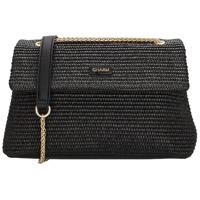 Charm London Rieten Crossbody Schoudertas Paris Zwart