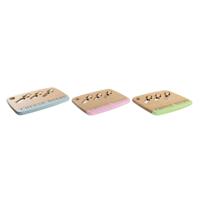 Kaasplank DKD Home Decor Bamboe Roestvrij staal 33,5 x 24 x 2 cm (3 Stuks)