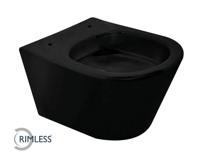 Vesta Rimless wandcloset 52 cm zonder zitting mat zwart