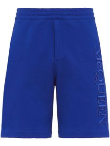 Alexander McQueen short de sport à logo brodé - Bleu