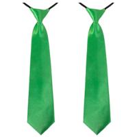 Carnaval verkleed stropdas - 4x - groen - volwassenen - 40 cm - met elastiekje