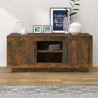 Tv-meubel 102x35x45 cm bewerkt hout gerookt eikenkleurig Tv-meubel 102x35x45 cm bewerkt hout gerookt eikenkleurig
