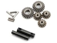 Gear set, differential (output gears (2)/ spider gears (3))/ differential output shafts (2)/ 1.5x6mm pin (3)/ 1.5x8mm pin (2)