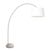 Steinhauer BooglampSolva metaal met grote witte kap - 3916ST