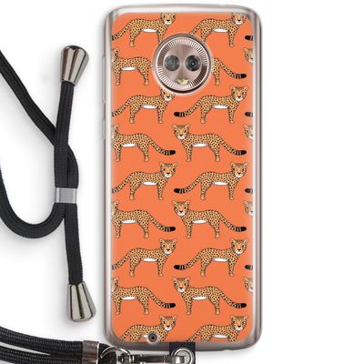 Cheetah: Motorola Moto G6 Transparant Hoesje met koord