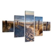 Schilderij - Pad naar de Noordzee, 3 maten , Multikleur , Premium print