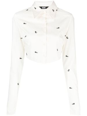 GCDS chemise Kittho à coupe crop - Blanc