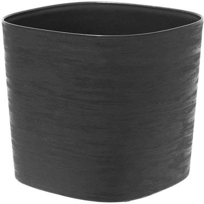 Pot met waterreserve - GARDEN ID Respect - Zwart-Anth 20 x 20 cm - 100% huishoudelijk afval - 100% recyclebaar - Gestructureerd oppervlak.