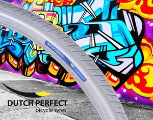 DUTCH PERFECT Dutchperfect buitenband 28 x 1.40" / 40-622mm anti-lek grijs met reflectie