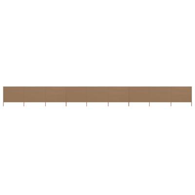 Windscherm 9-panelen 1200x120 cm stof taupe