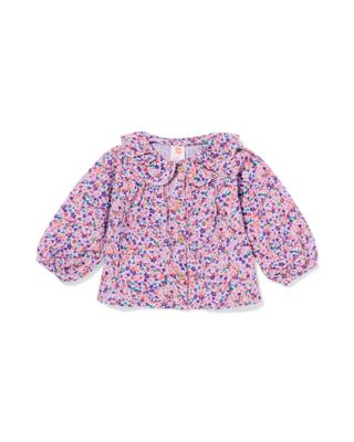 HEMA Babyblouse bloemen paars (paars)