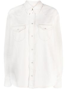 Bally chemise en coton à coutures contrastantes - Blanc