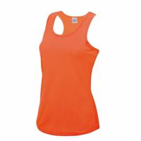 AWDis sport singlet voor dames - oranje - mouwloos shirtje - polyester - lucht doorlatend - thumbnail