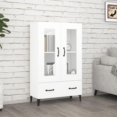 Hoge kast 70x31x115 cm bewerkt hout wit