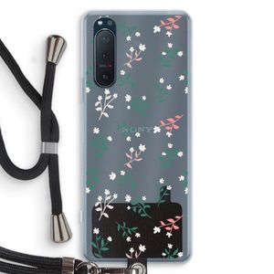 Small white flowers: Sony Xperia 5 II Transparant Hoesje met koord