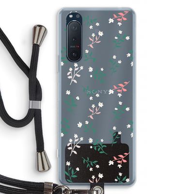 Small white flowers: Sony Xperia 5 II Transparant Hoesje met koord