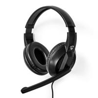 Nedis PC-Headset | Over-Ear | Stereo | USB Type-A / USB Type-C | Inklapbare Microfoon | Zwart - CHSTU210BK - thumbnail