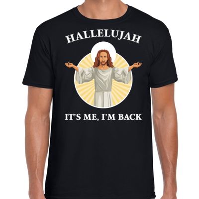 Hallelujah its me im back Kerst t-shirt / outfit zwart voor heren Hallelujah its me im back Kerst t-shirt / outfit zwart voor heren