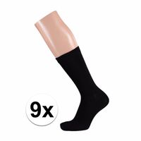Zwarte dames sokken 9 paar maat 35/42 35/42  - - thumbnail