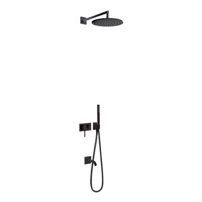 Regendouche set Tres 3V | Inbouw | Mengkraan | 3-weg | Rond | Zwart mat