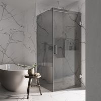 Saniclear Modern Talpa rookglas douchecabine 90x80cm met 80cm deur anti-kalk chroom - thumbnail