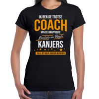 Trotse coach van kanjers cadeau t-shirt zwart voor dames