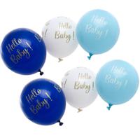 Chaks Baby kraamfeest/geboorte ballonnen - Hello Baby - 12x stuks - blauw - babyshower