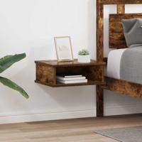 Nachtkastje 2 pcs Gerookt eiken 40 x 31 x 15 cm Bewerkt hout