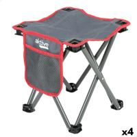 Kruk Aktive Opvouwbaar Camping Grijs 30 x 32 x 30 cm (4 Stuks)