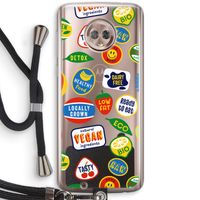 Fruitsticker: Motorola Moto G6 Transparant Hoesje met koord