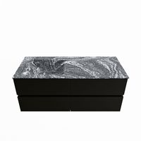 MONDIAZ VICA-DLUX 120cm badmeubel onderkast Urban 4 lades. Inbouw wastafel CLOUD links 1 kraangat, kleur Lava.