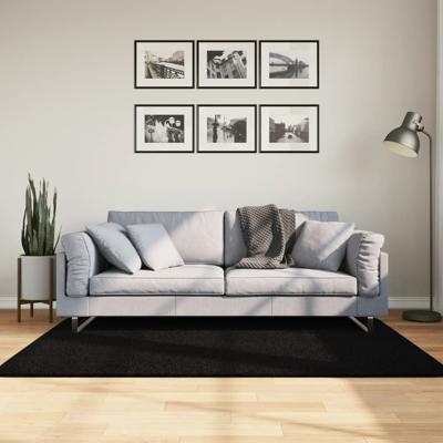 VidaXL Vloerkleed huarte laagpolig zacht wasbaar 120x170 cm zwart
