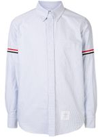 Thom Browne chemise rayée à bande tricolore - Bleu - thumbnail